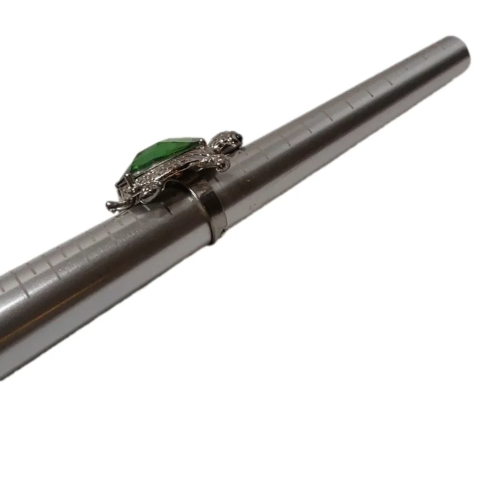 TURTLE GREEN & SILVER‎ FINGER RING SIZE 7